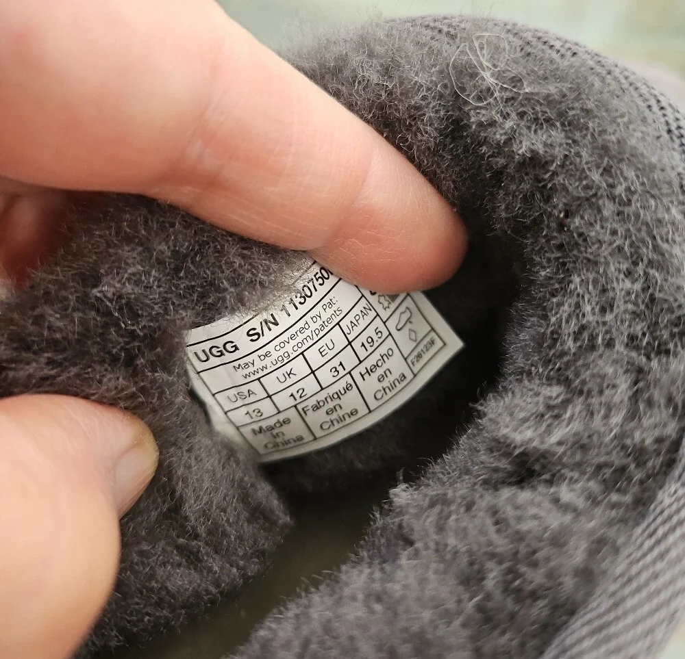 UGG Gray Shearling-Lined Boot Interior